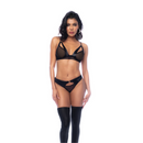 Rock Star - Ensemble Bralette Deux Pièces - S/M - Noir Brillant