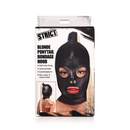 Masque de bondage avec queue de cheval blonde
