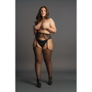 Bas autoportants en résille et dentelle - Grande taille