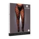 Collants à Motif Cœur - Grande Taille - Noir
