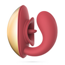 Arcane - Vibromasseur pour couples à lécher - Rouge/Doré