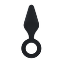 Plug Anal en Silicone avec Anse - M - Noir