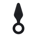Plug Anal en Silicone avec Anse - L - Noir