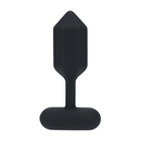 Plug anal en silicone vibrant hexagonal - L - Noir