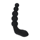 Stimulateur prostatique en silicone vibrant, chauffant et flexible avec perles - Noir