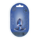 Plug anal en silicone lisse - Petit - 2,6 / 6,5 cm - Bleu métallisé