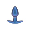 Plug anal en silicone lisse - Petit - 2,6 / 6,5 cm - Bleu métallisé