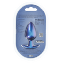 Plug anal en silicone lisse - Grand - 3,5 / 8,9 cm - Bleu métallisé