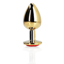 Plug Anal Gemme Cœur - Moyen - Or/Rouge Rubis