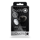 Plug anal en gemme ronde - Petit - Gunmetal/Diamant