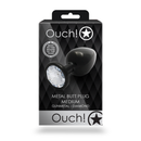 Plug anal gemme rond - Moyen - Gunmetal/Diamond