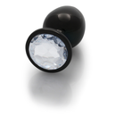 Plug anal en forme de gemme - Grand - Gunmetal/Diamond