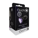 Plug anal en forme de cœur - Petit - Gunmetal/Violet Améthyste