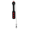 Paddle Cœurs avec Plug Anal en Métal - Noir
