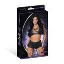 Thalia - Haut à bretelles et shorts avec anneaux et clous - S/M - Noir