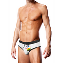 Maillot de bain homme blanc avec motif patte surdimensionné - L