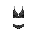 Ensemble Bralette et Culotte Avec Armatures - S/M - Noir