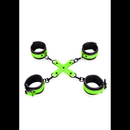 Menottes pour les poignets et les chevilles avec hogtie - Brillant dans le noir