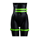 Menottes de cuisse avec ceinture et menottes - Brille dans le noir - L/XL