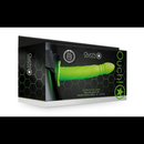 Strap-on creux tordu qui brille dans le noir - 8 / 20 cm - Vert néon