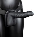 Strap-On Creux Rayé avec Boules - 8 / 21 cm - Noir