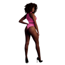 Col Montant et Jupe Haute - Taille Unique - Rose Fluo