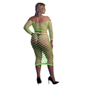 Top court à manches longues et jupe longue - Grande taille - Vert néon