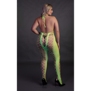 Bodystocking avec col halter - Grande taille - Vert néon