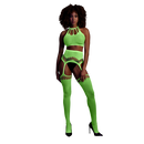 Ensemble Deux Pièces avec Crop Top et Bas - Taille Unique - Vert Néon