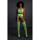 Ensemble Deux Pièces avec Crop Top et Bas - Taille Unique - Vert Néon