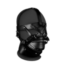 Harnais de tête avec bouche zippée et verrou - Noir
