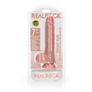 Dildo réaliste droit avec boules et ventouse - 7 / 18 cm