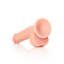 Dildo réaliste droit avec boules et ventouse - 7 / 18 cm