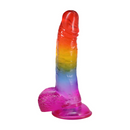 Pénis Réaliste avec Testicules - 8,5 / 21,6 cm - Arc-en-ciel