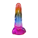 Pénis Réaliste avec Testicules - 9,5 / 24,1 cm - Arc-en-ciel