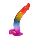 Pénis Réaliste avec Testicules - 9,5 / 24,1 cm - Arc-en-ciel