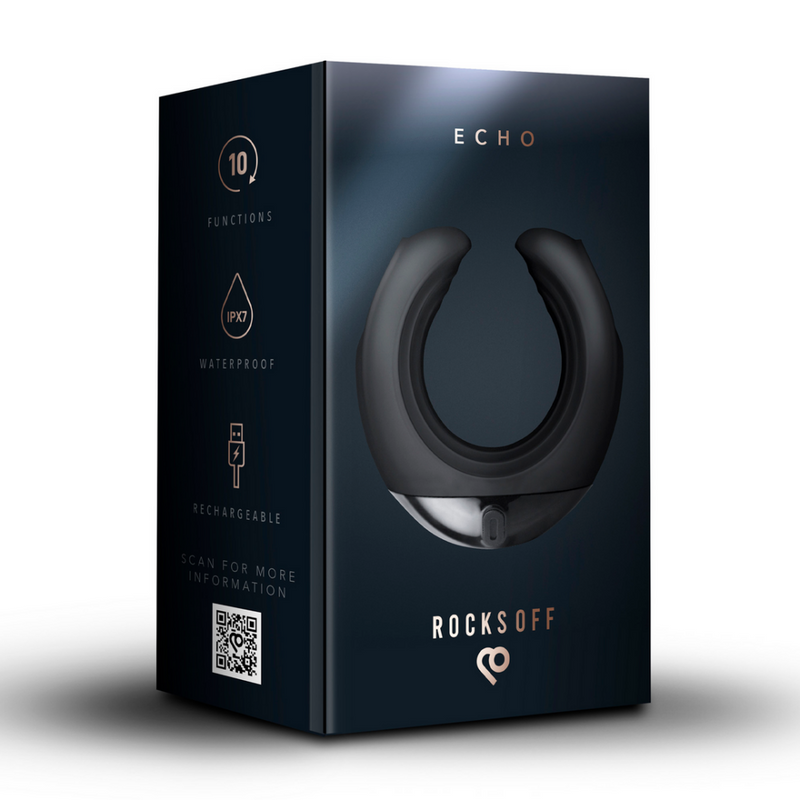 Echo - Vibrating C-Shape Masturbator - Black