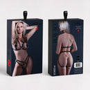 After Hours Play Set - Bralette with Nipple Rings and Open Panty - One Size - Black