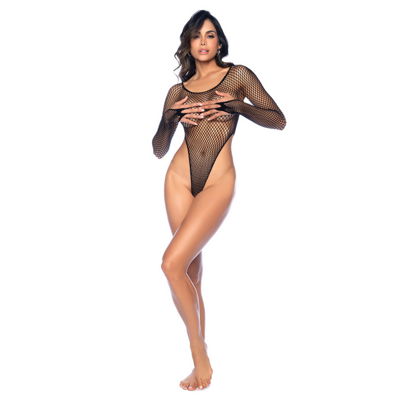 Body de red de pesca de manga larga - Talla única - Negro