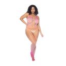 Bodystocking Floral Ombre - Taille Reine - Coucher de Soleil