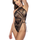 Body en résille à col halter serpent - Taille unique - Noir