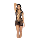 Chemise en résille découpée - Taille unique - Noir