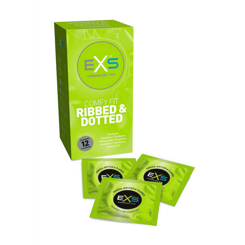 EXS 3 in 1 - Ribbed, Dotted and Flared - Condoms - 12 Pieces