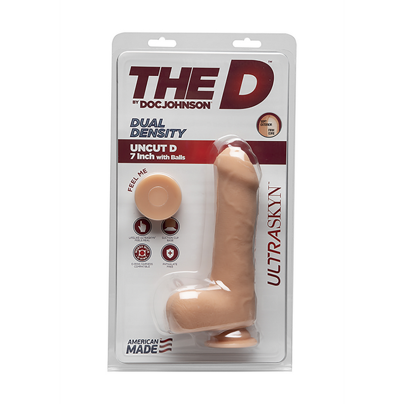 Uncut D - Réaliste ULTRASKYN Dildo avec Boules - 7 / 18 cm