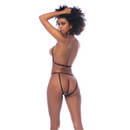 Ensemble de harnais en chaîne deux pièces - L/XL - Noir/Rose Doré