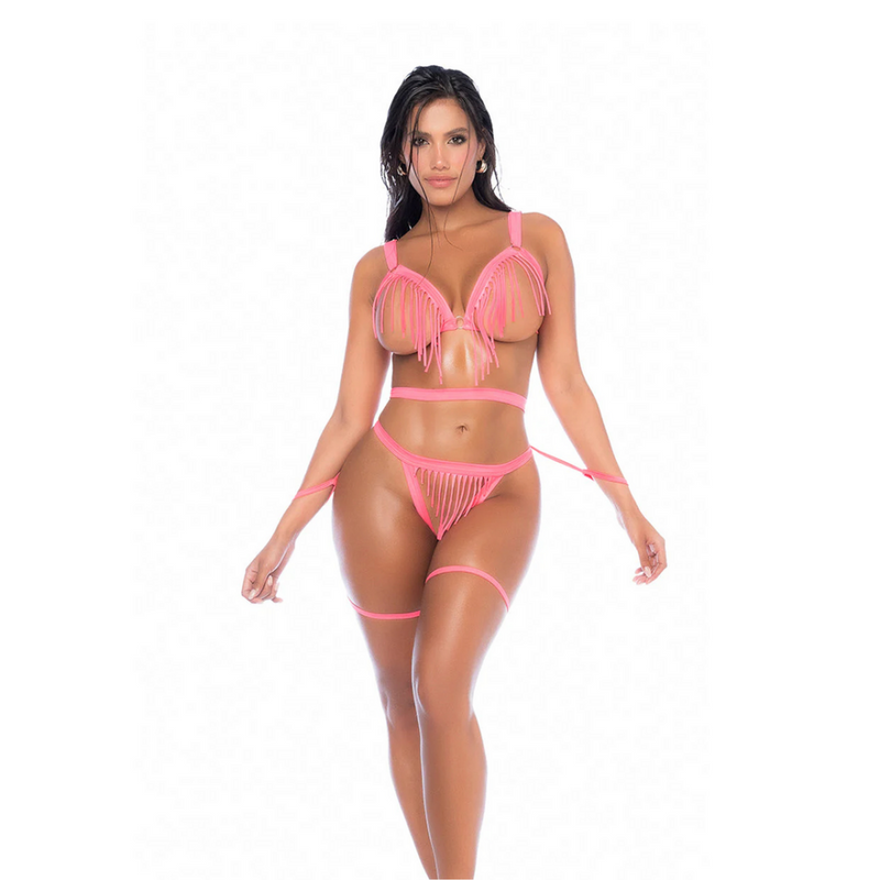Ensemble de trois pièces - L/XL - Rose effet mouillé