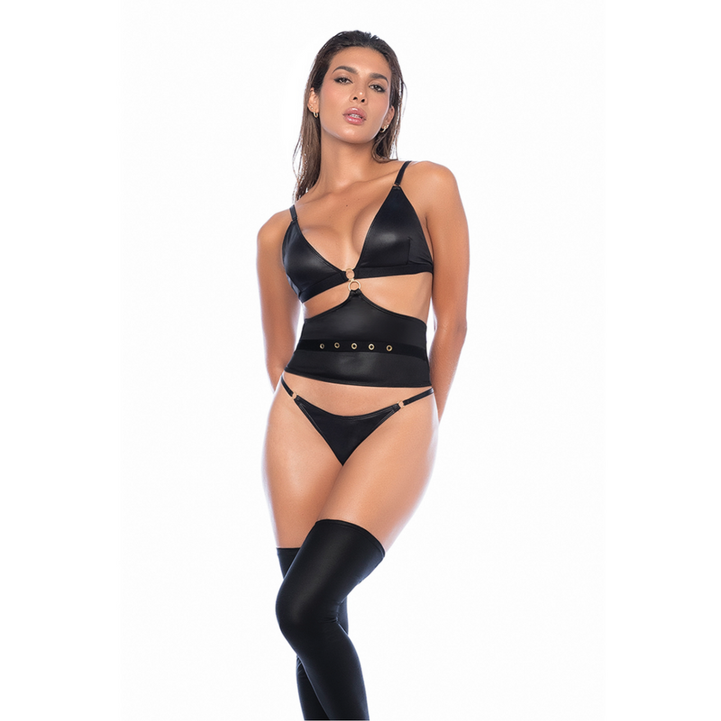 Conjunto de tres piezas - S/M - Negro