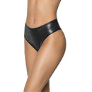 Culotte Haute Taille Froncée à l'Arrière - S/M - Noir Brillant