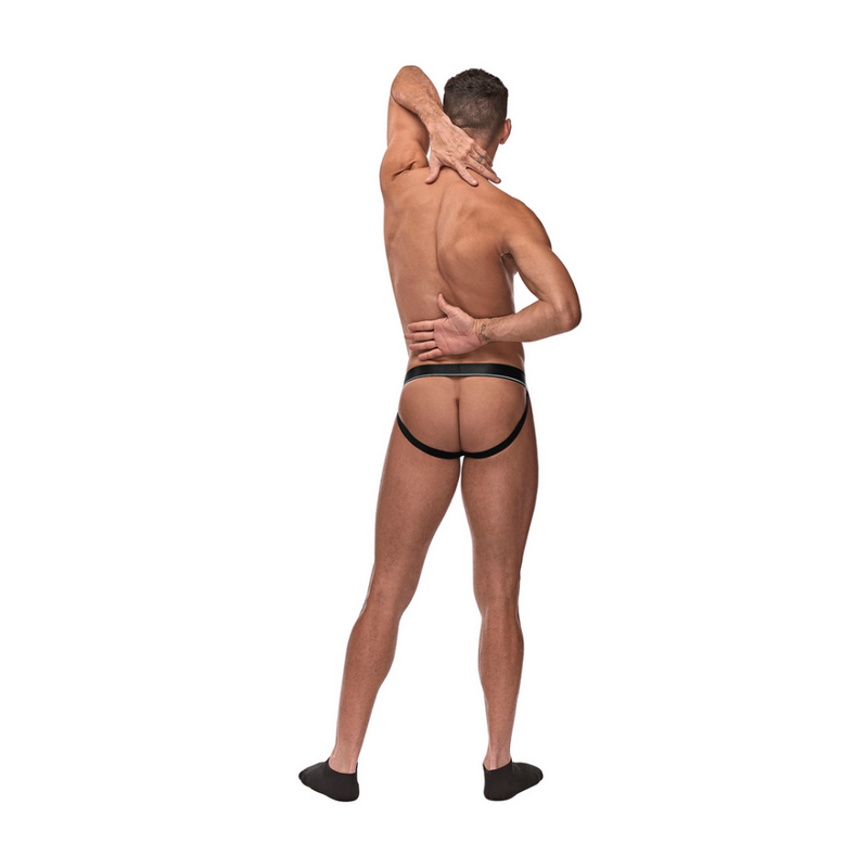 Anillo para el pene Jock con anillo negro - S/M - Burdeos