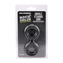 Silicone Double Stamina Cockring with Metal Beads - Black
